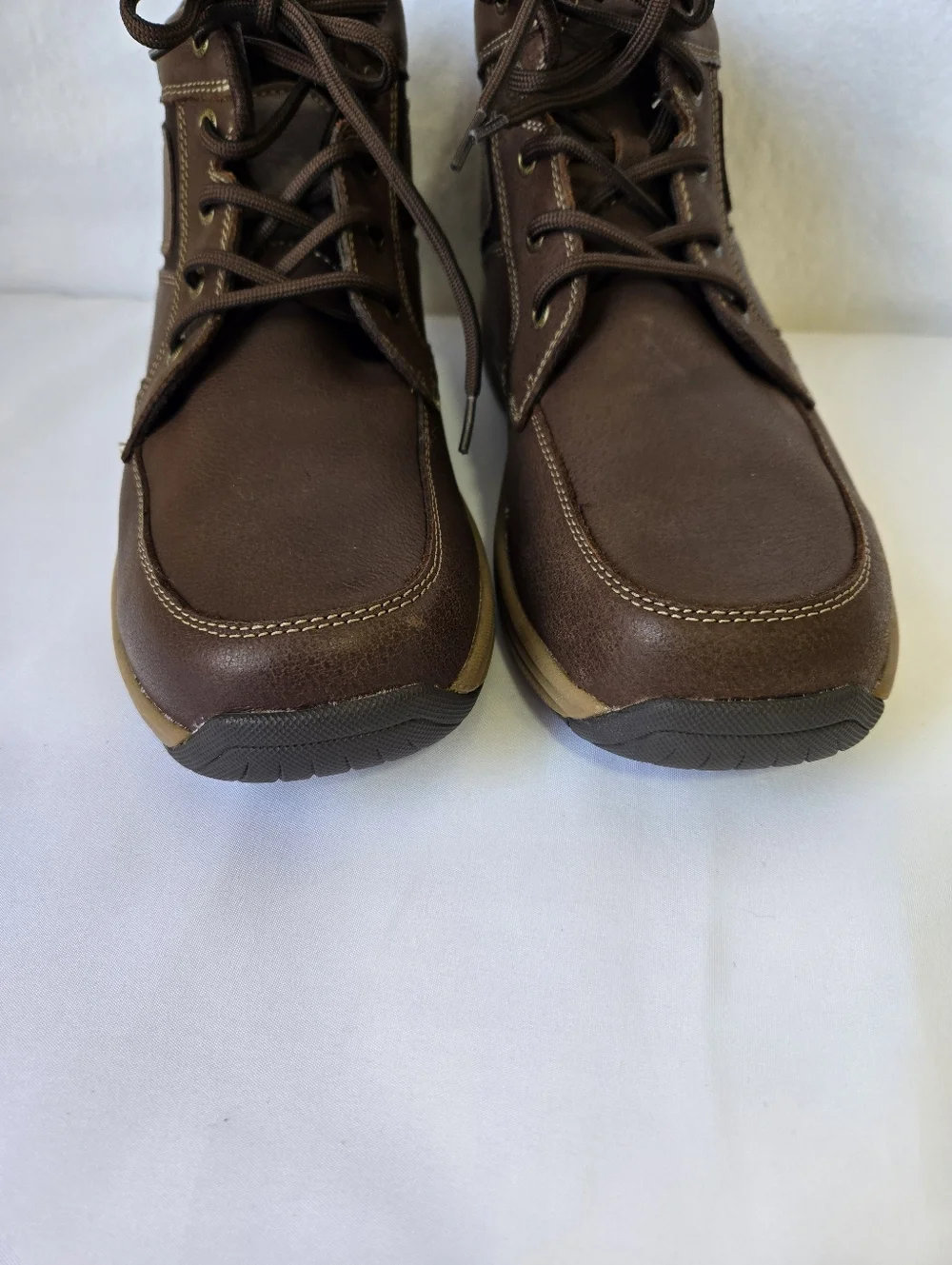 Orthofeet Brown Leather Comfort Boots Men’s 10 Casual Walking Shoes